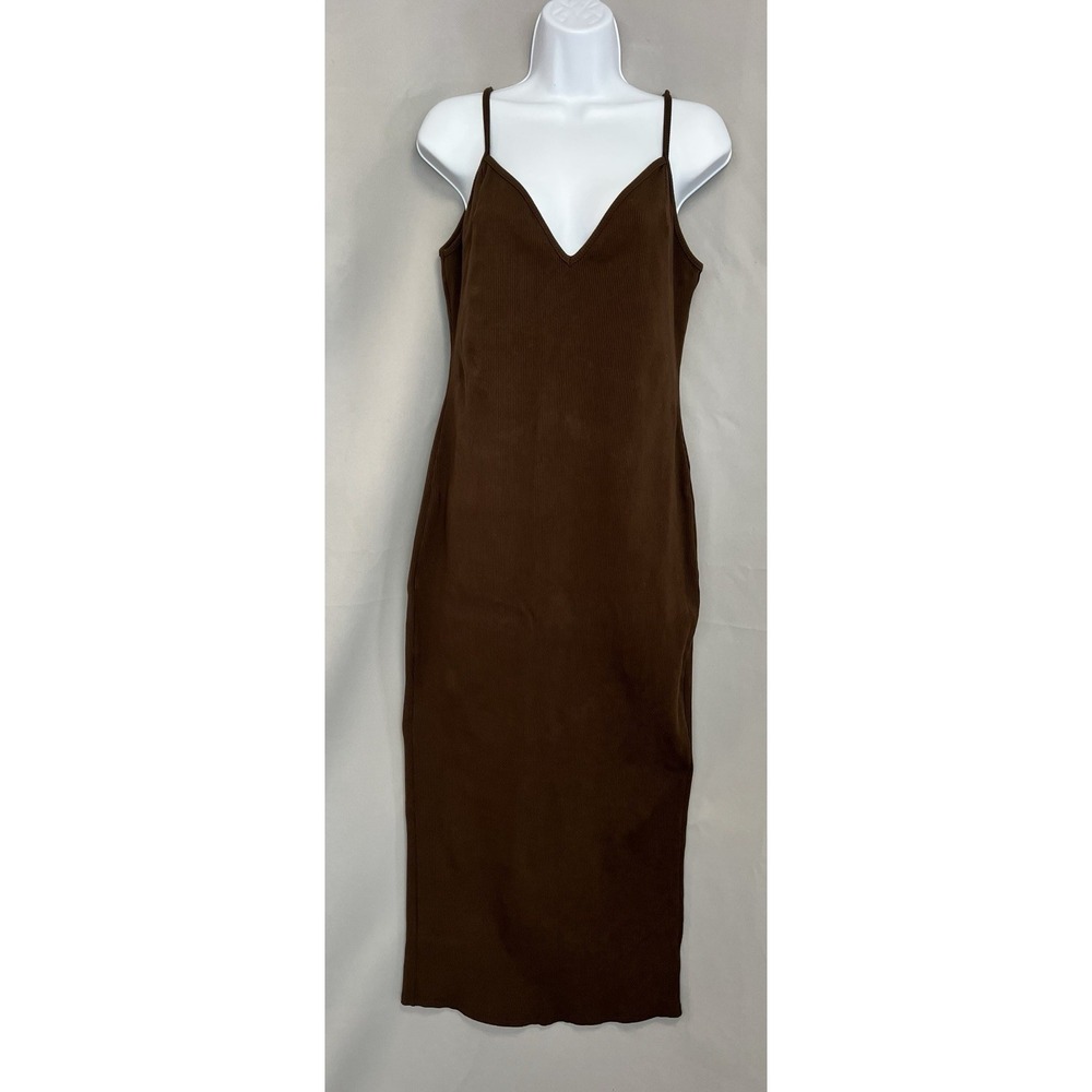 Fashion Nova Women's Midi Dress Stretch Mocha Brown 2X Plus New
